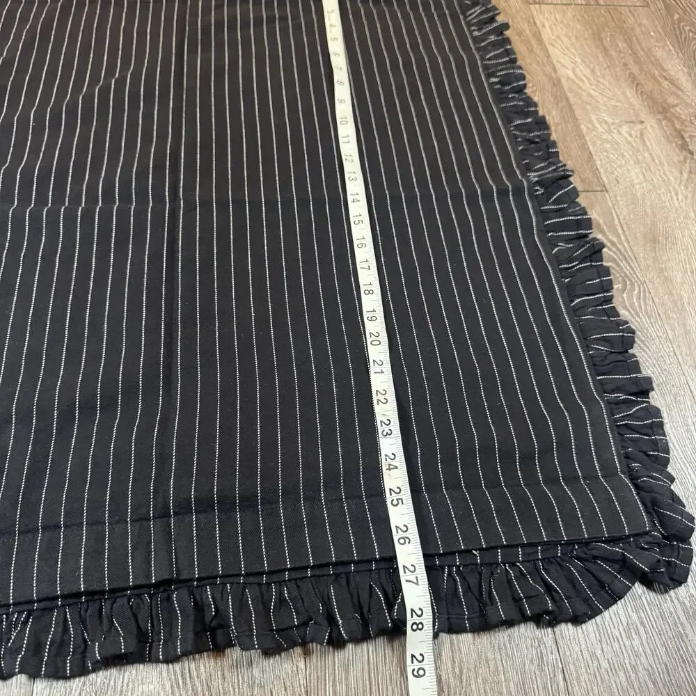 2 X Ralph Lauren Seville European Euro King Pinstripe Black & White Shams